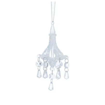 Glass Chandelier with  Clear Beading