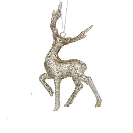 Gold Glitter Glass Stag