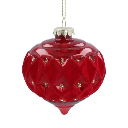 Red Droplet Glass Bauble