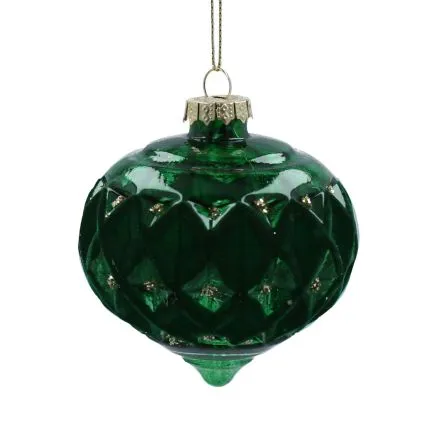 Emerald Green Faceted Glass Bauble