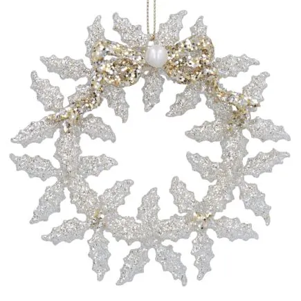 Pale Gold Acrylic Holly Wreath