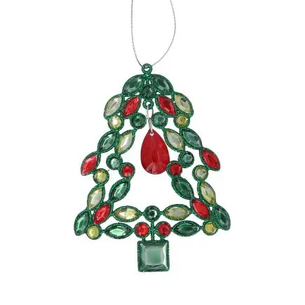 Red & Green Diamante Christmas Tree