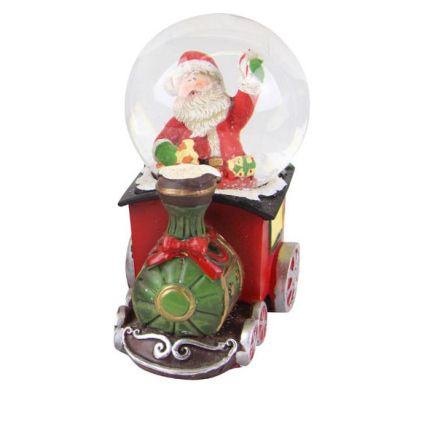 Enchanting Min Santa Train Snow Dome