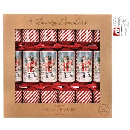 Gisela Graham Box of 6 Nostalgia Santa Crackers