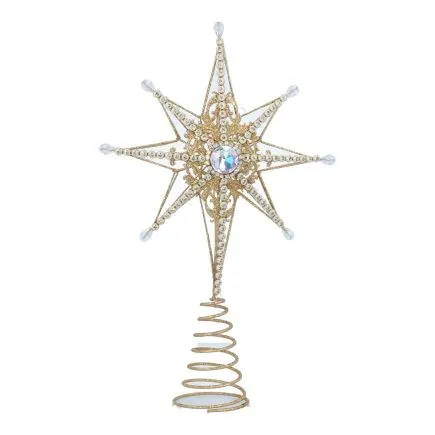 Gold Beaded Star Tree Topper