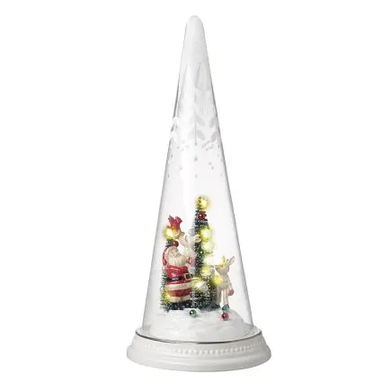 Light Up Cone with Festive Scene