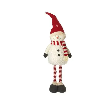 Tall Standing Snowman Red Hat