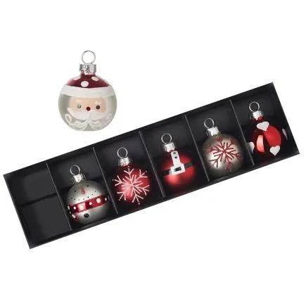 Red and White Bauble Set