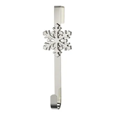 Silver Door Wreath Hanger with Snowflake