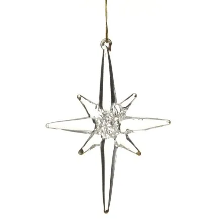 Hanging Glass 8 Point Bethlehem Star