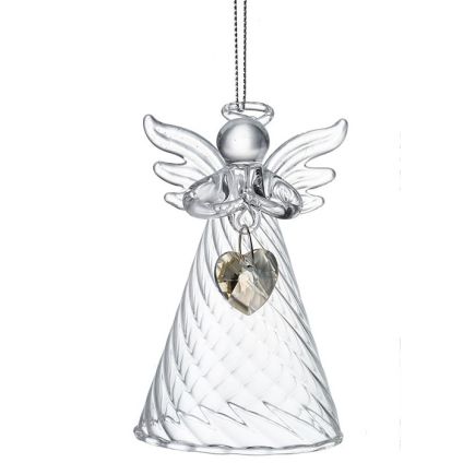 Glass Angel with Crystal Heart