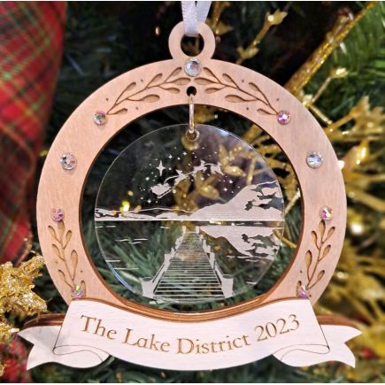 The Lakes Jetty Handcrafted Wooden and Acrylic Hanging Decoration