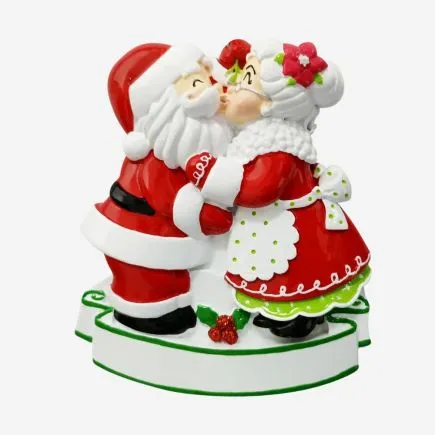 Mr & Mrs Claus Christmas Kiss personalising decoration