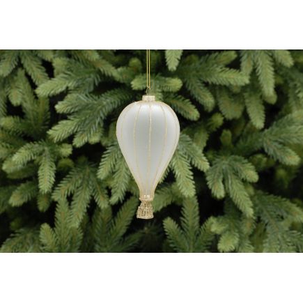 13cm frosted gold glass hot air balloon