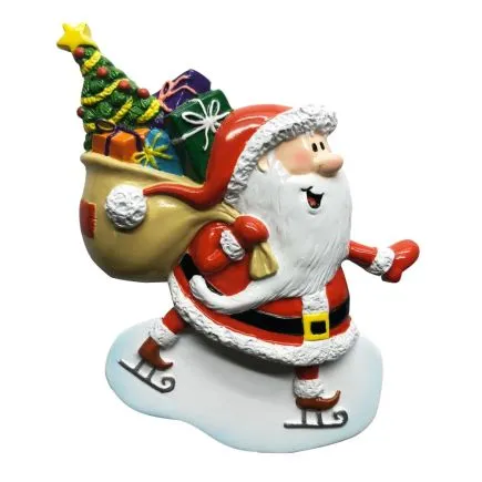 Santa on Ice Skates Personalising Ornament