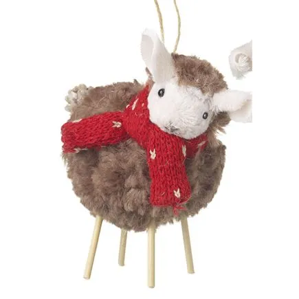 Pompom Sheep In Red Scarf