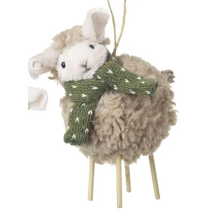 PomPom Sheep In Green Scarf