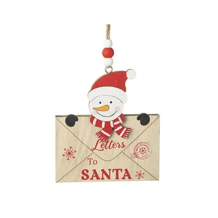 Letters To Santa Hanging Sign - Snowman