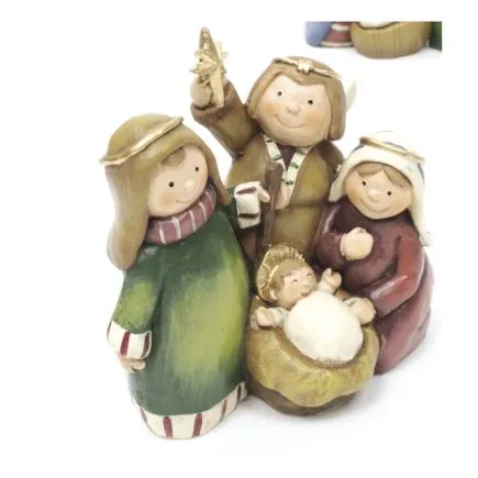 Small Nativity Holding Up Star