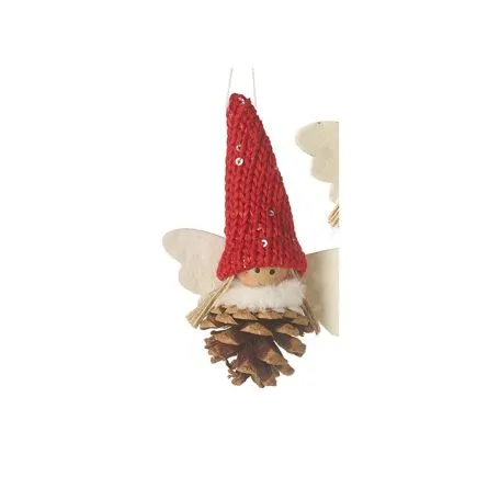 Hanging Pinecone Girl with Red hat