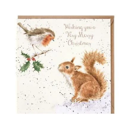 Wrendale Robin & Red Squirrel Christmas Card