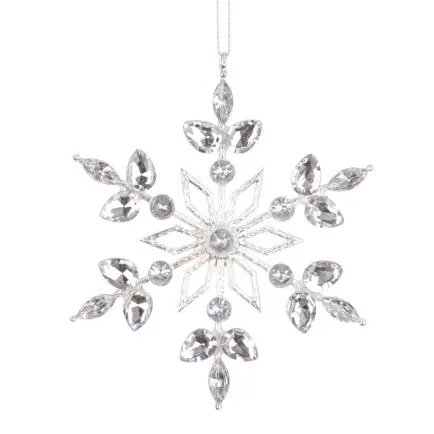 Silver Jewelled Snowflake Hanger