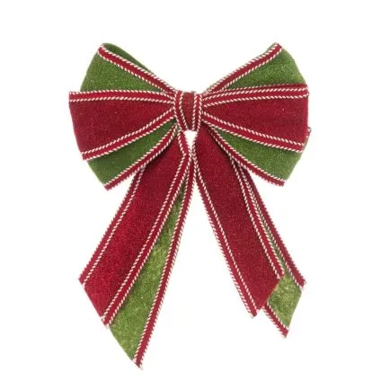 Large Red and Green Glitter Bow