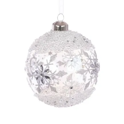 Jewelled Clear Snowflaked Bauble
