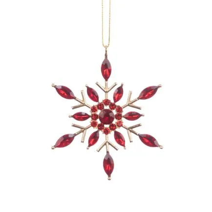 Red and Gold Jewelled Snowflake