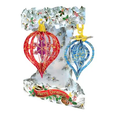 Baubles 3D Christmas Swing Card