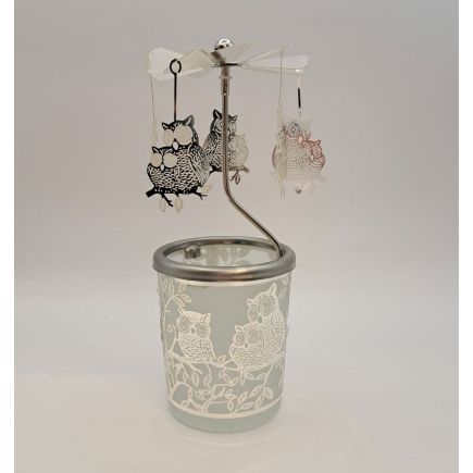 Owl Christmas Candle Carousel Spinner