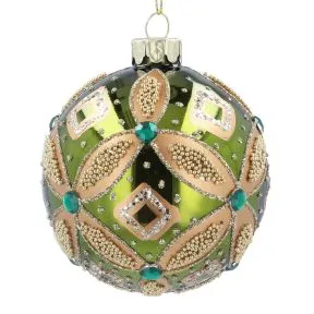 Green and gold Bauble trellis style