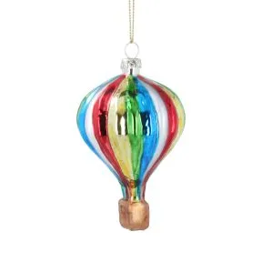 Gisela Graham Rainbow Glass Hot Air Balloon