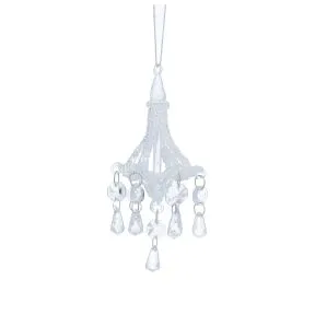 Glass Chandelier with  Clear Beading