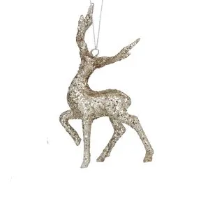Gold Glitter Glass Stag