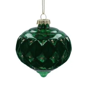 Emerald Green Faceted Glass Bauble