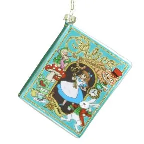 Alice In Wonderland Glass Book Hanging Decoration