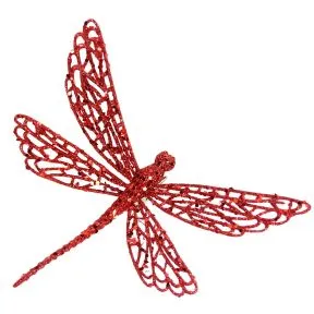 Red Glitter Dragonfly Clip