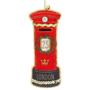 London Post Box Luxury Fabric Decoration