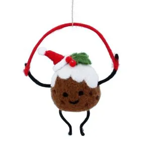 Wool Christmas Pudding Man