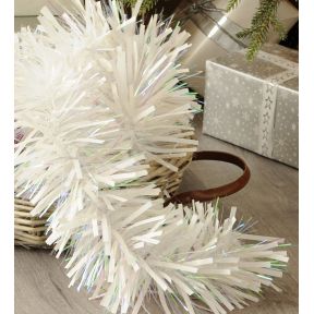 White Iridescent Chunky Tinsel  Retro Christmas Tree