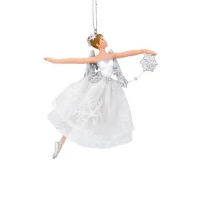 White & Silver Gisela Graham Flying Fairy