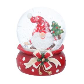 Santa Gonk with Present Mini Snow Globe