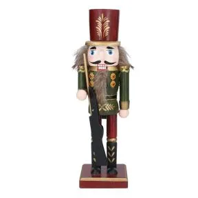 Wooden Nutcracker with Staff