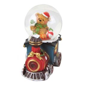 Enchanting Mini Teddy Train Snow Dome