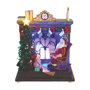 LED Santa By Fireplace 20cm