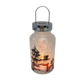 LED Snowman Lantern 20cm
