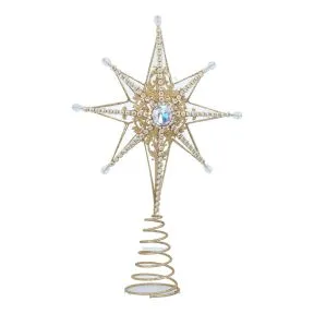 Gold Beaded Star Tree Topper