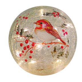 Robin Looking Left Crackle Ball