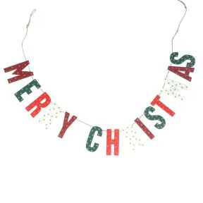 Wooden colourful  'Merry Christmas' Garland